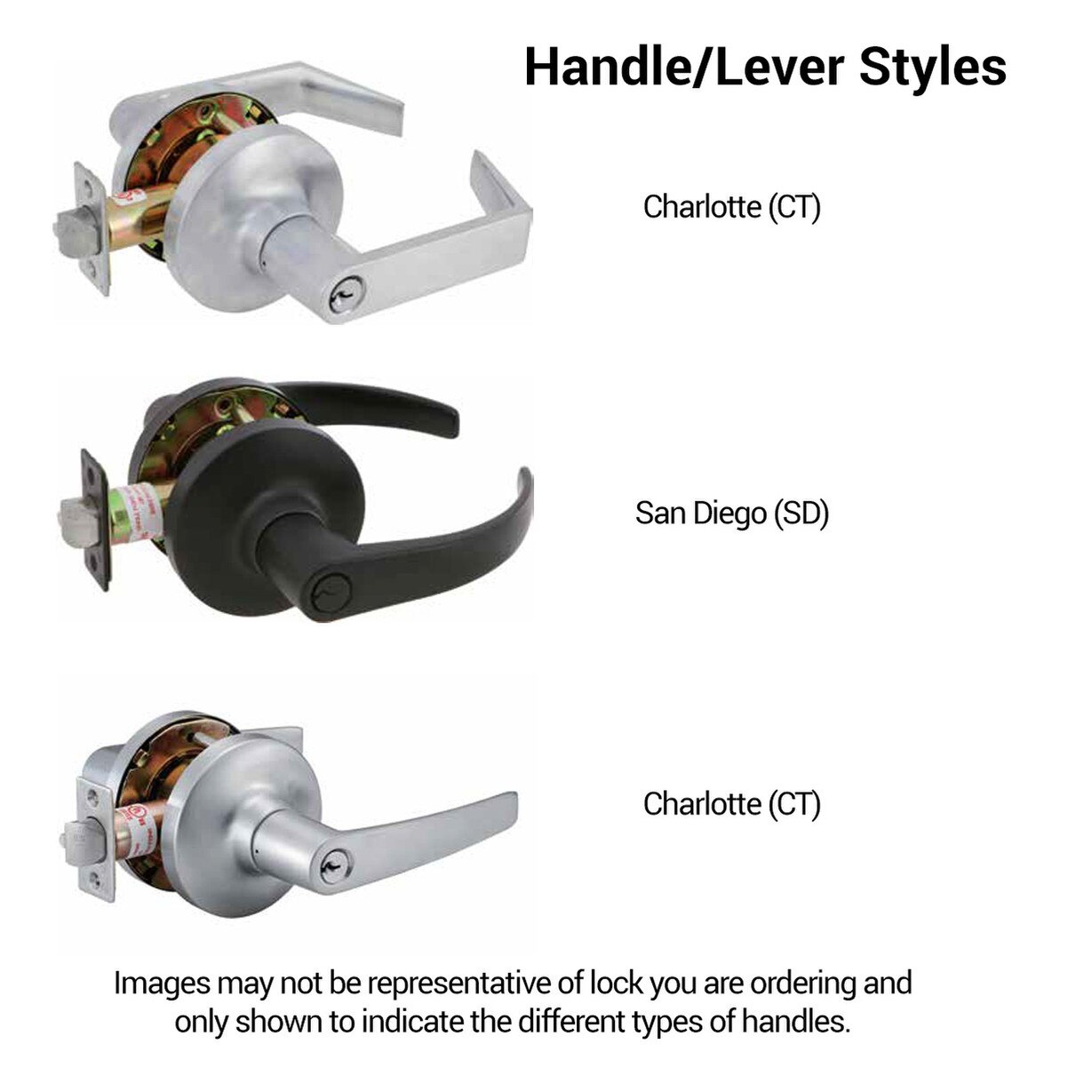HS Commercial Lock, Lever Styles